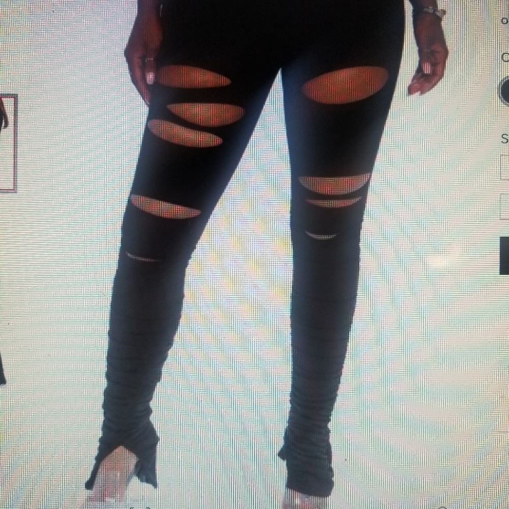 Distressed Mami stacked pants